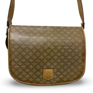 CELINE Macadam Shoulder Bag Triomphe Logo PVC Leather Vintage